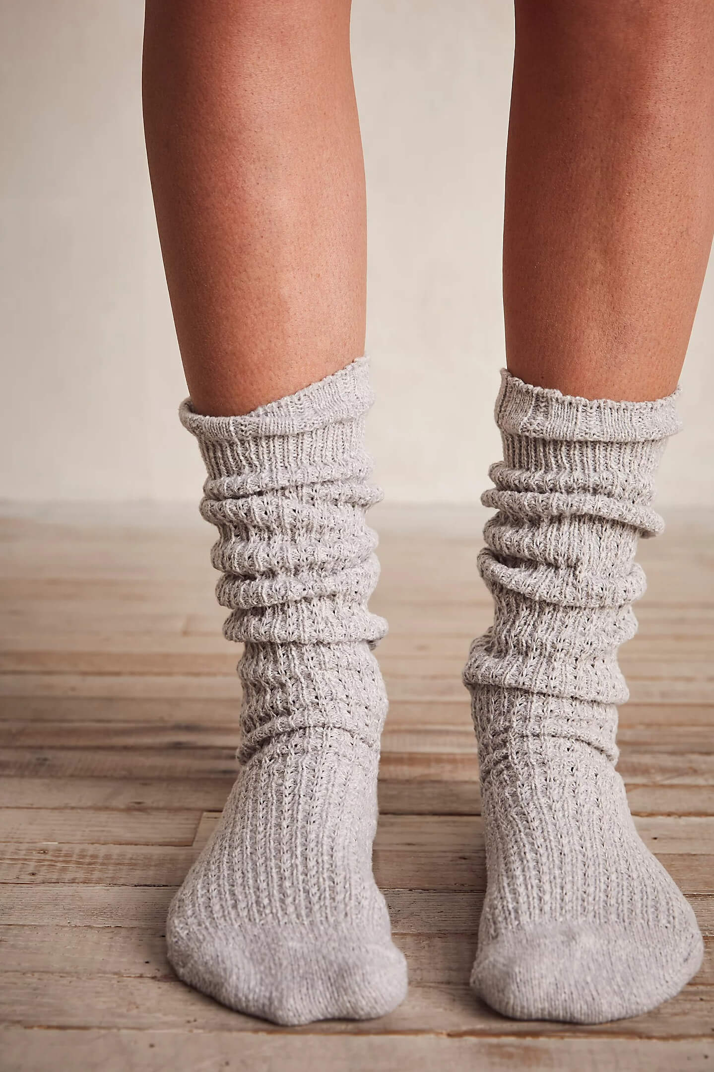 Free People staple slouch socks in marled grey