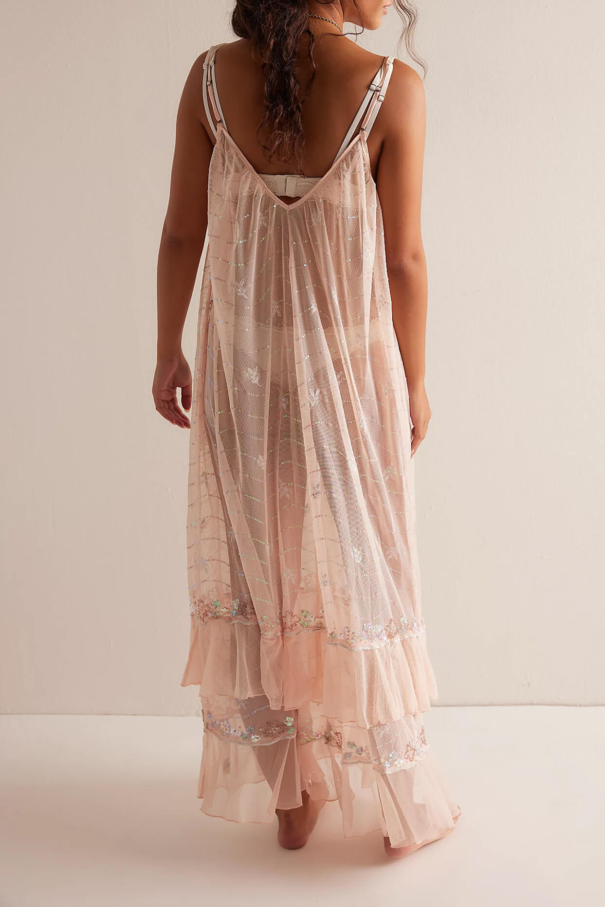 Free People Star Of The Show Midi Slip in peach dust