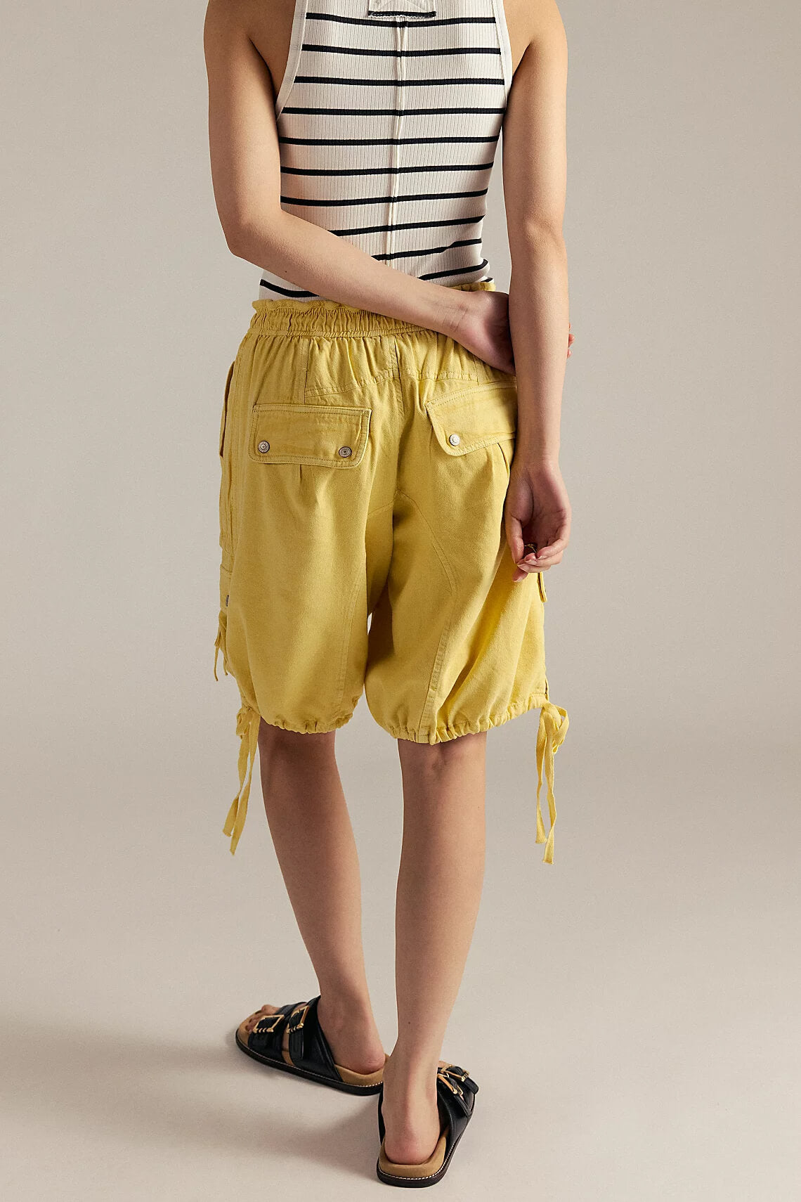 Free People Sundown Parachute Shorts in straw