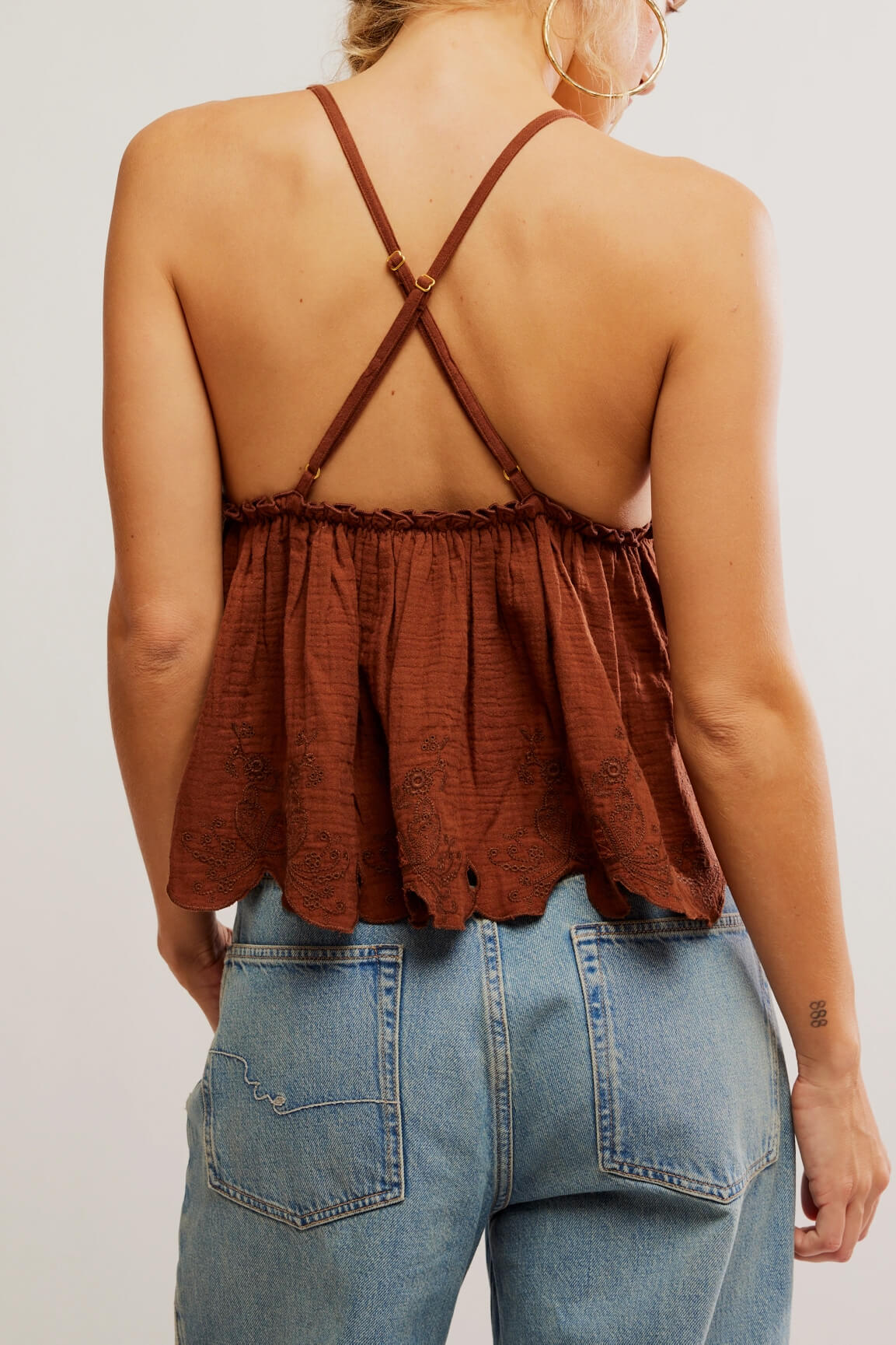 Free People sunny days cami in chocolate