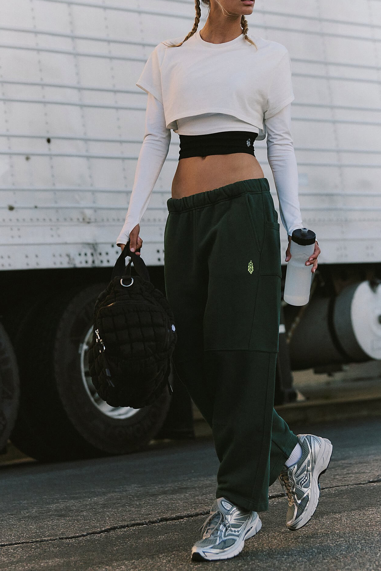 Free People Top Score Pant in evergreen