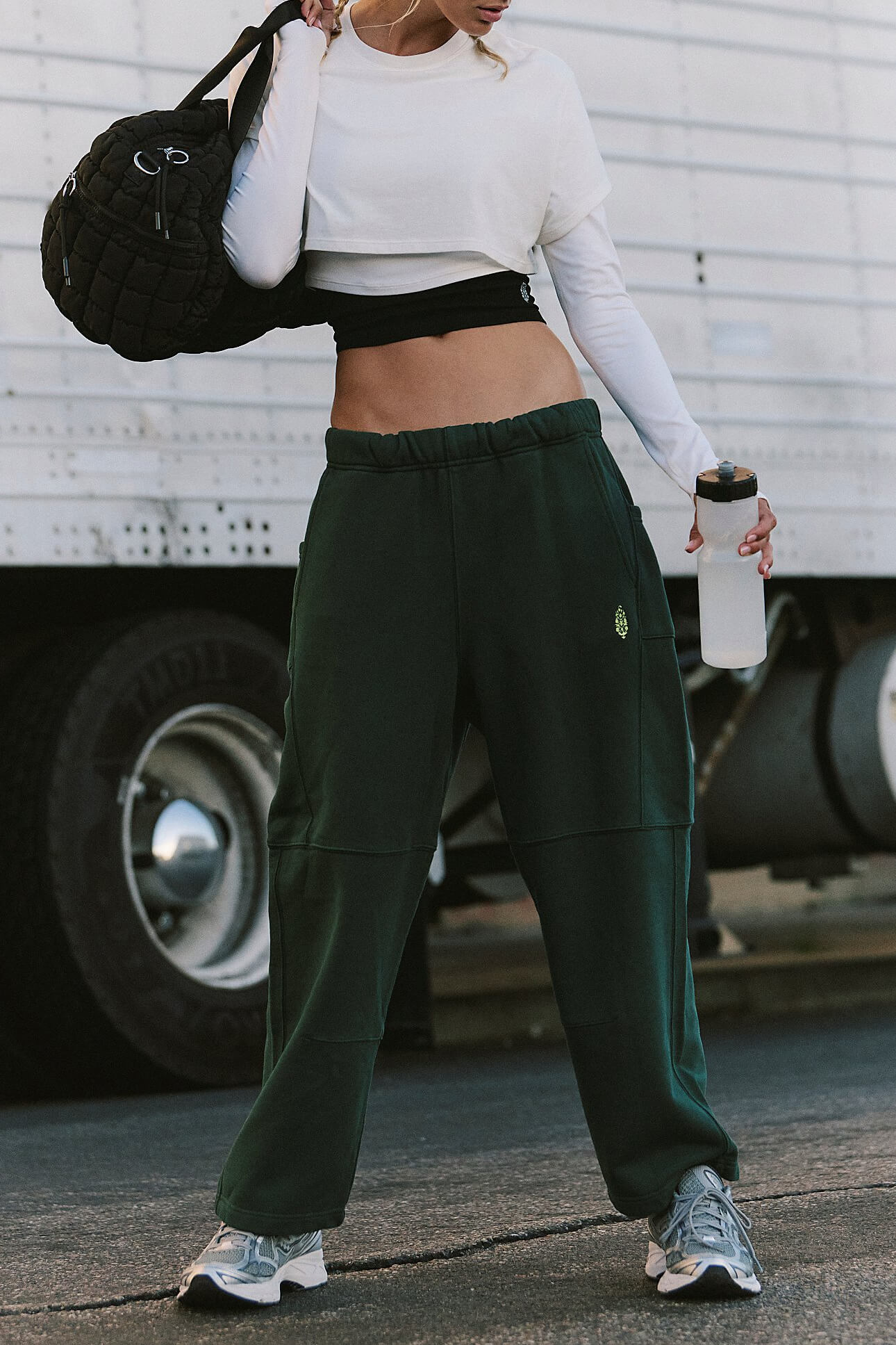 Free People Top Score Pant in evergreen
