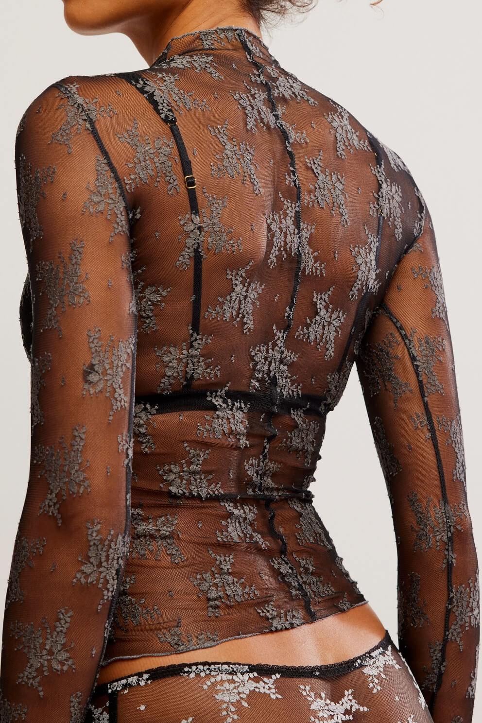 Free People Two Tone Lady Luxe layering top in thunderstorm