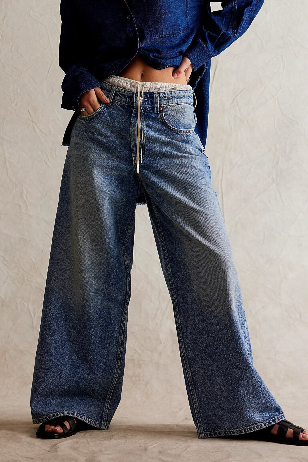 Free People waterfalls baggy wide leg in outlaw