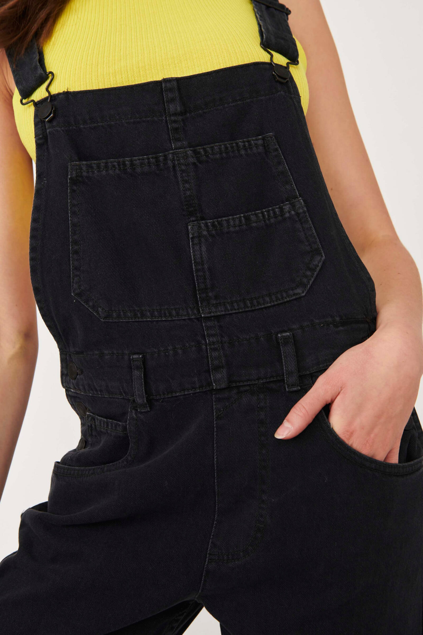 Free People ziggy denim overall in mineral black