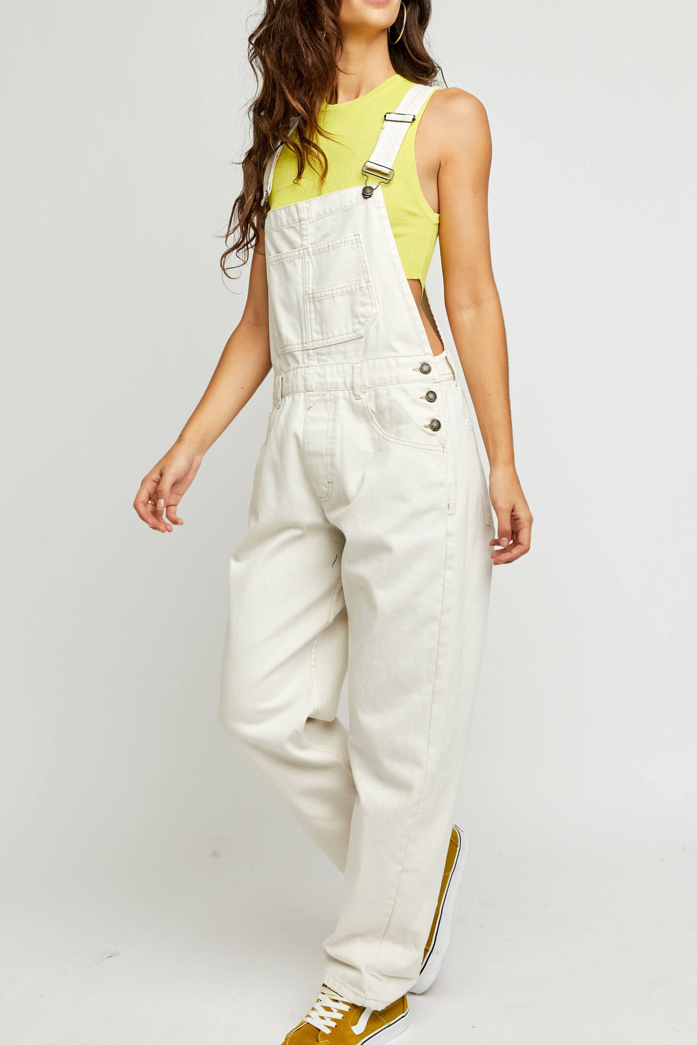 Free People ziggy denim overall in parchment