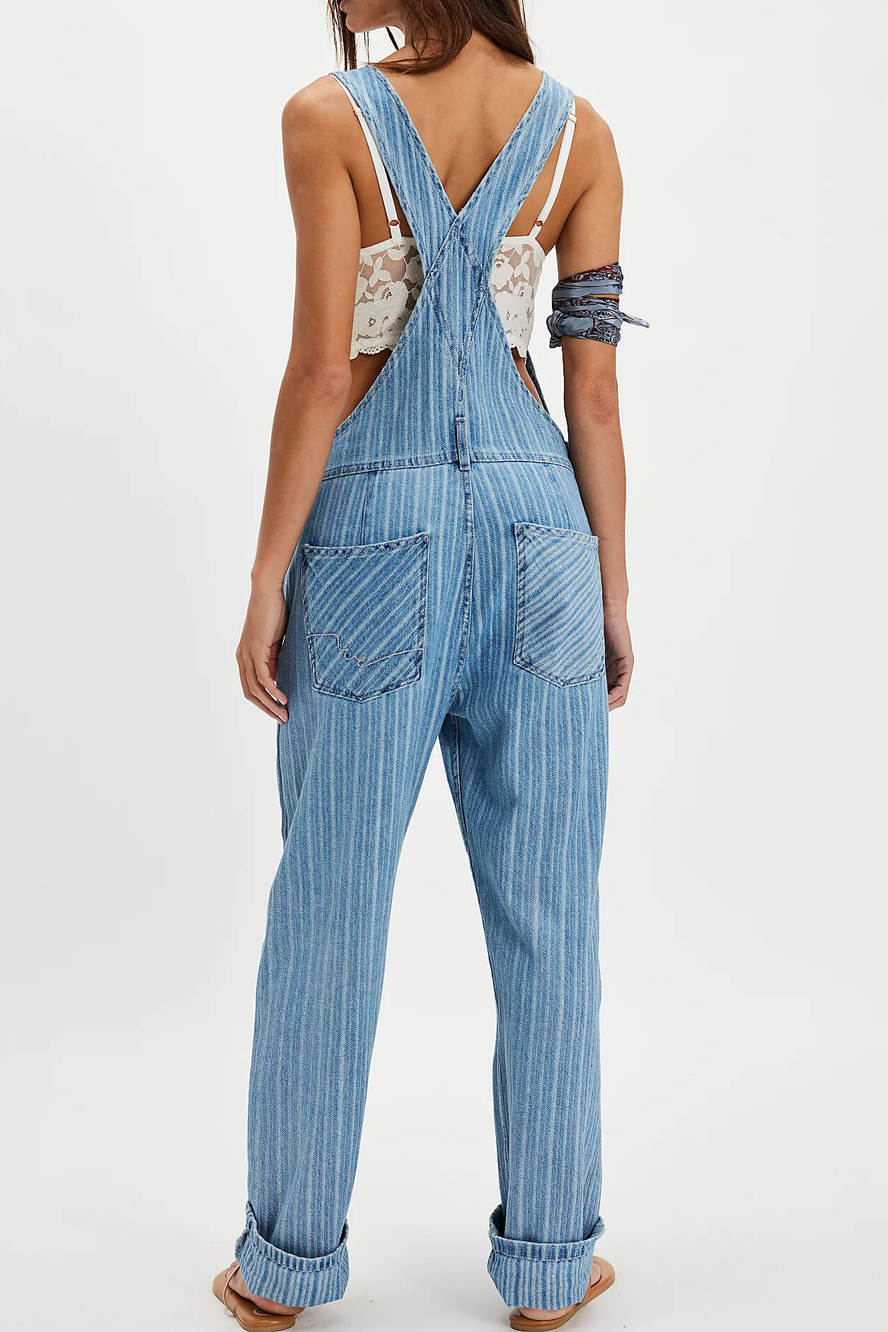 Free People Ziggy striped shortall in beachcomber