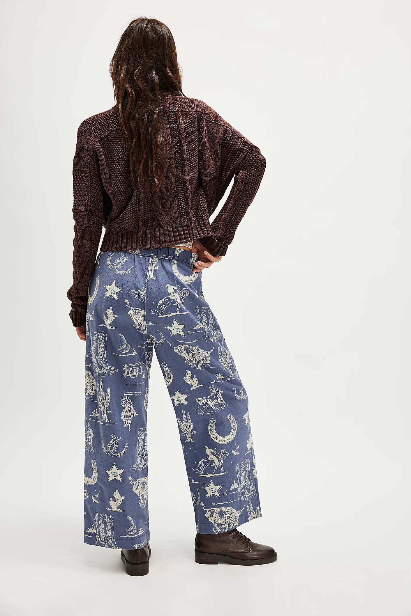 Free People seaside pull on pants in western indigo rodeo