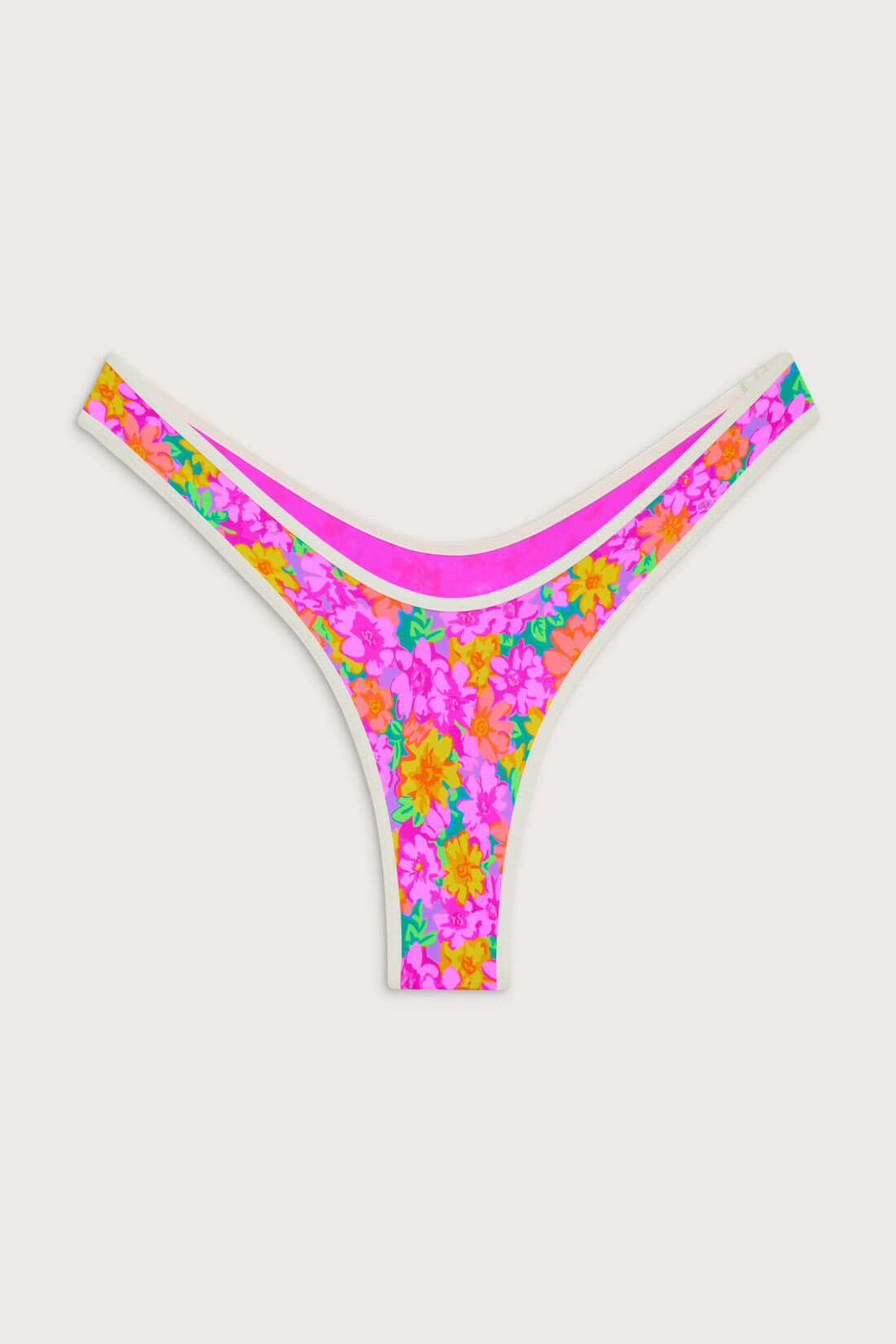 pink neon floral bikini bottom