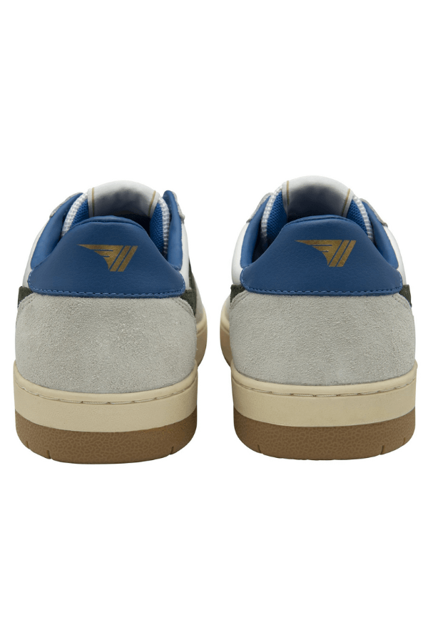 Gola Hawk Shoe in white dark khaki and sapphire