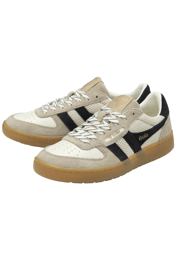 Gola Hawk Sneakers in off white bone and black