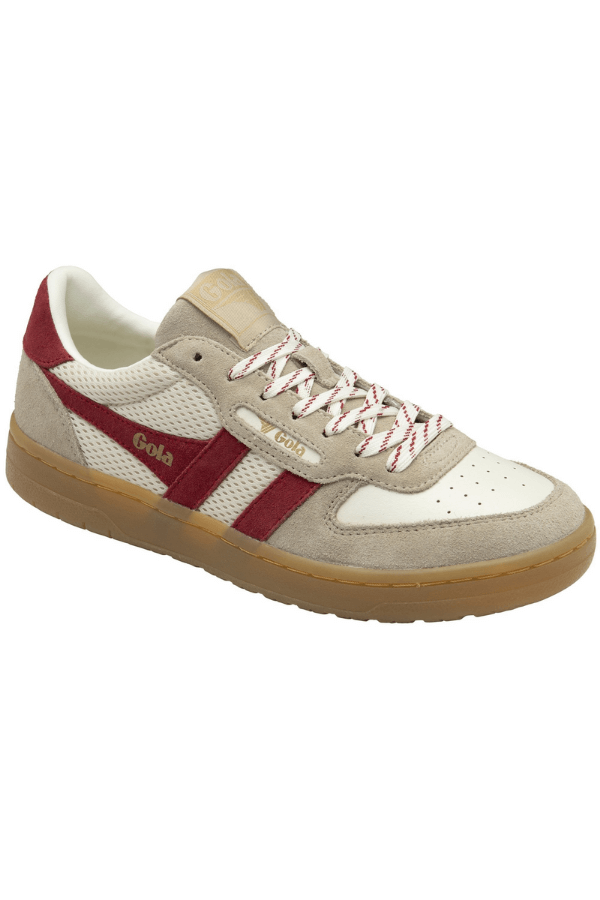 Gola Hawk '83 Shoes in off white, bone, deep red