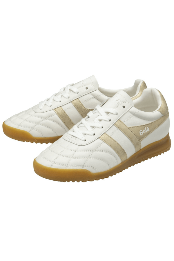 Gola Stadium Sneaker in white and gold