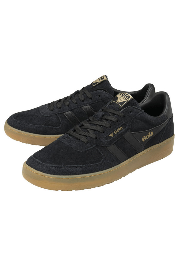 Gola Suede 86 Shoe in black gum
