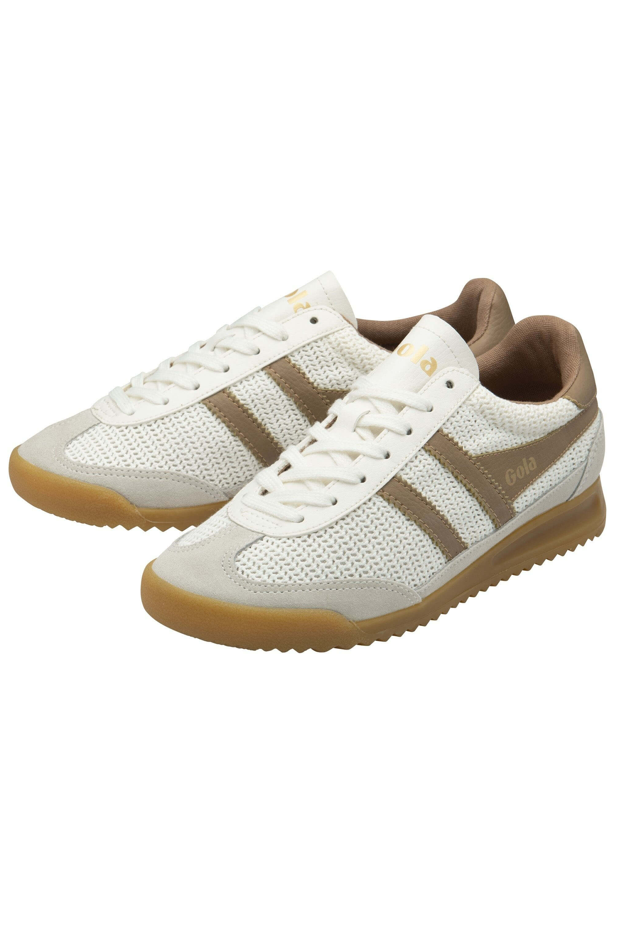 Gola tornado zephyr sneakers in off white and light caramel