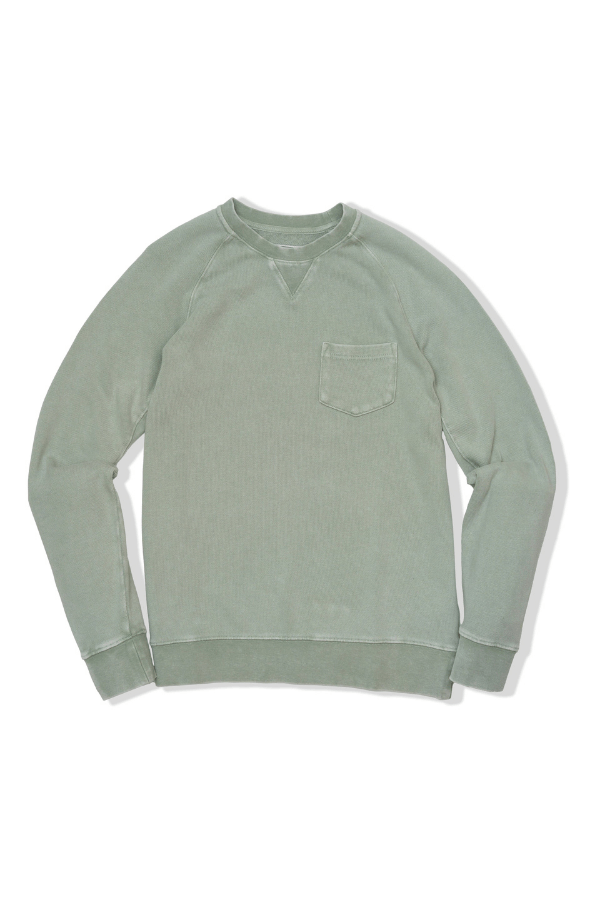 Grayers sunfaded terry crew in blue surf