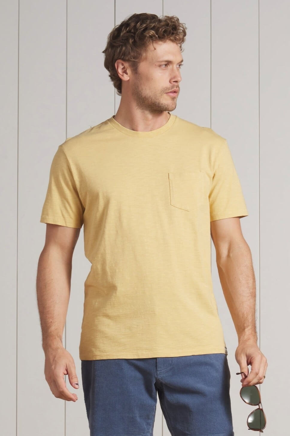 Grayers Sunwashed pocket tee in pineapple slice