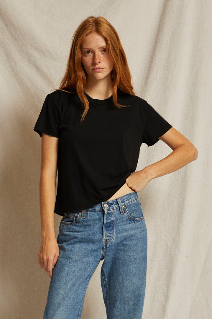 harley boxy crew black by perfect white tee