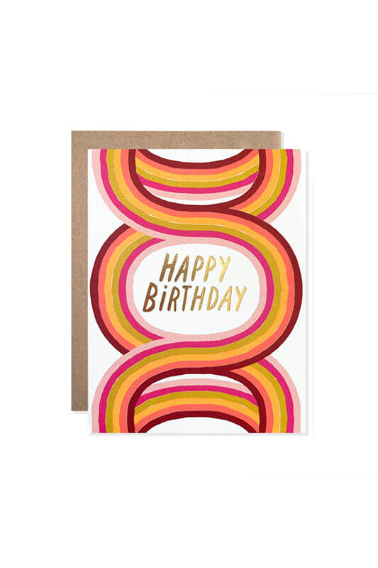 Happy Birthday Neon Arches Card