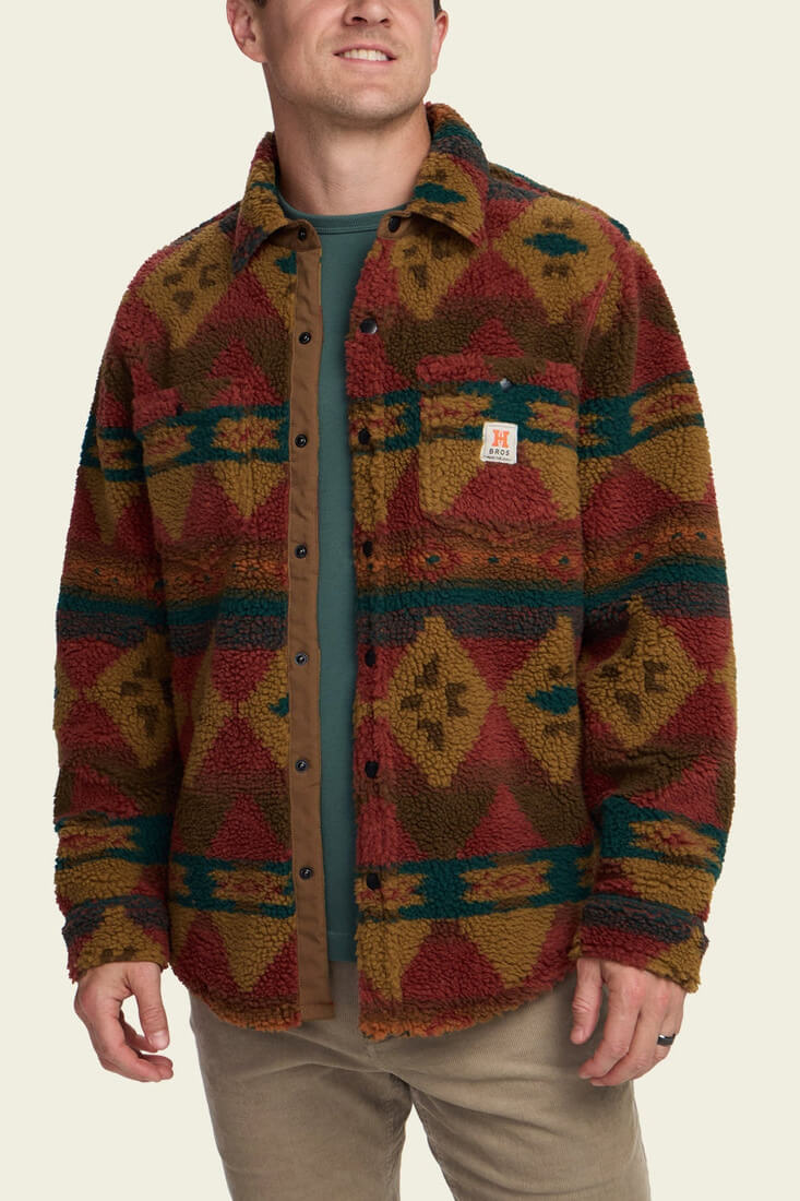 Howler Bros Allegheny Fleece in mitla motif brick