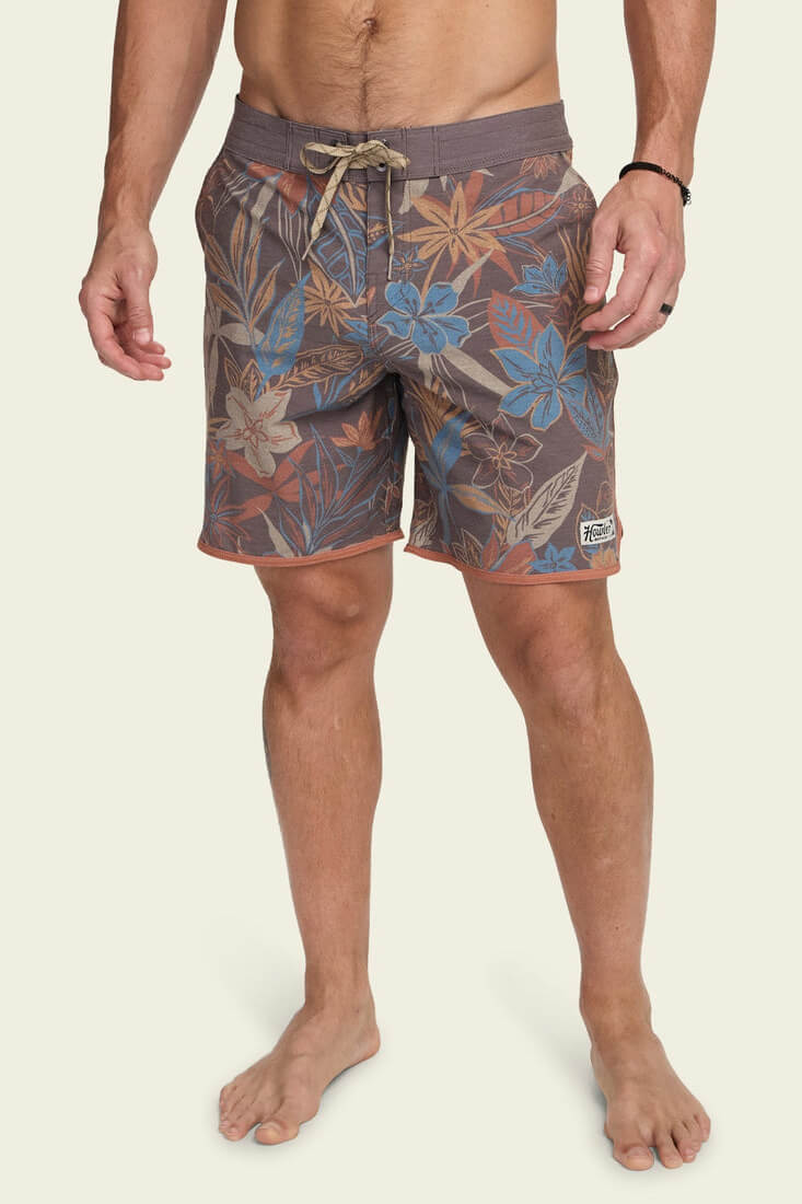 Howler Bros Bruja boardshorts in sky island flora brown