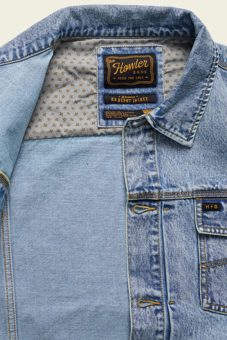 Howler Bros Denim Depot Jacket in lauper light wash