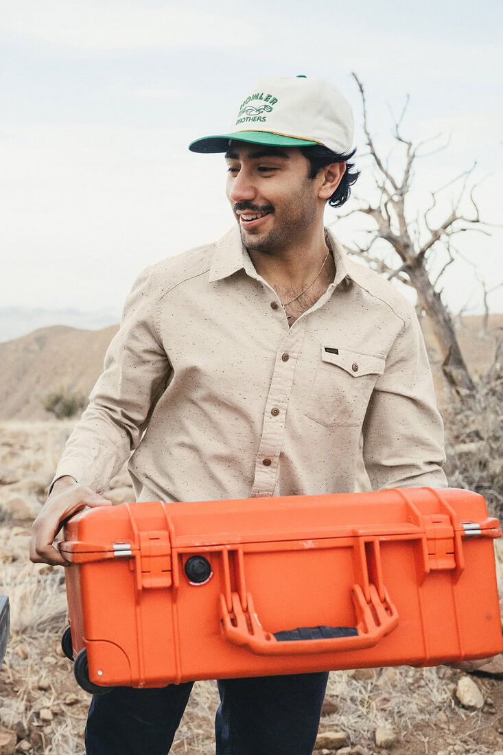 Howler Bros La Grange lightweight flannel in speckled sand