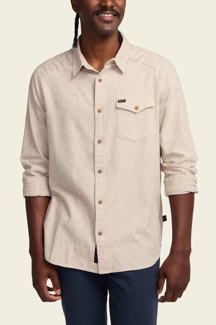Howler Bros La Grange lightweight flannel in speckled sand