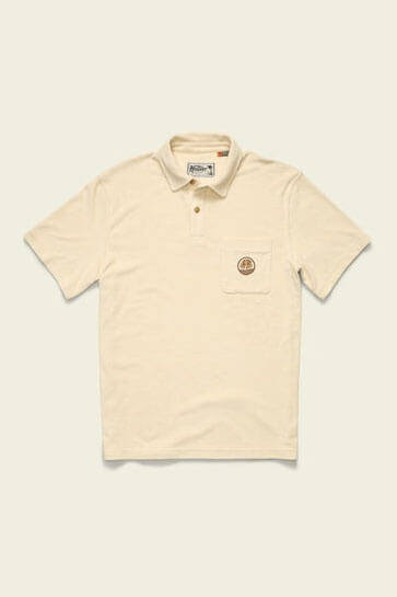 Howler Bros Plusherman terry polo in cream