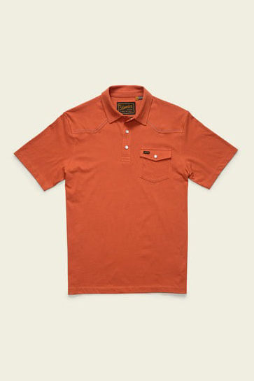 Howler Bros Ranchero Polo in oxidized clay