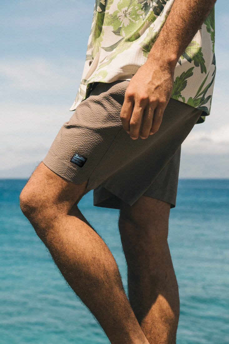 Howler Bros Salado shorts in seersucker morel
