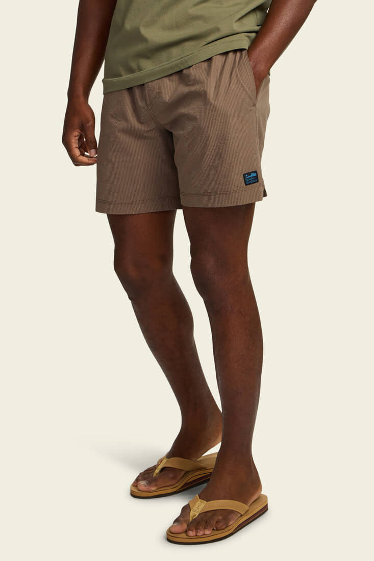 Howler Bros Salado shorts in seersucker morel