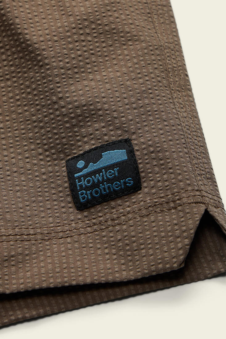 Howler Bros Salado shorts in seersucker morel