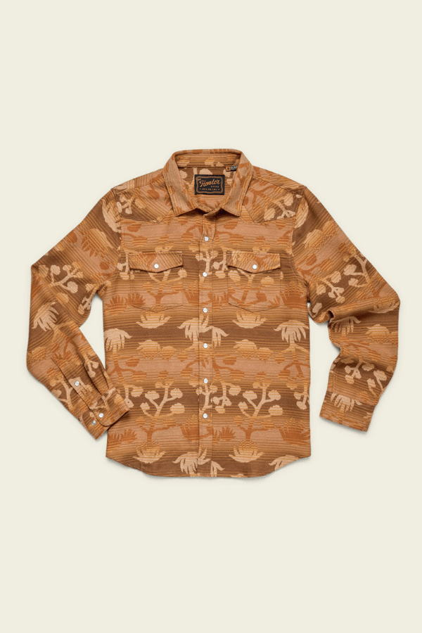 Howler Bros Sheridan Flannel in maguey mirage camel