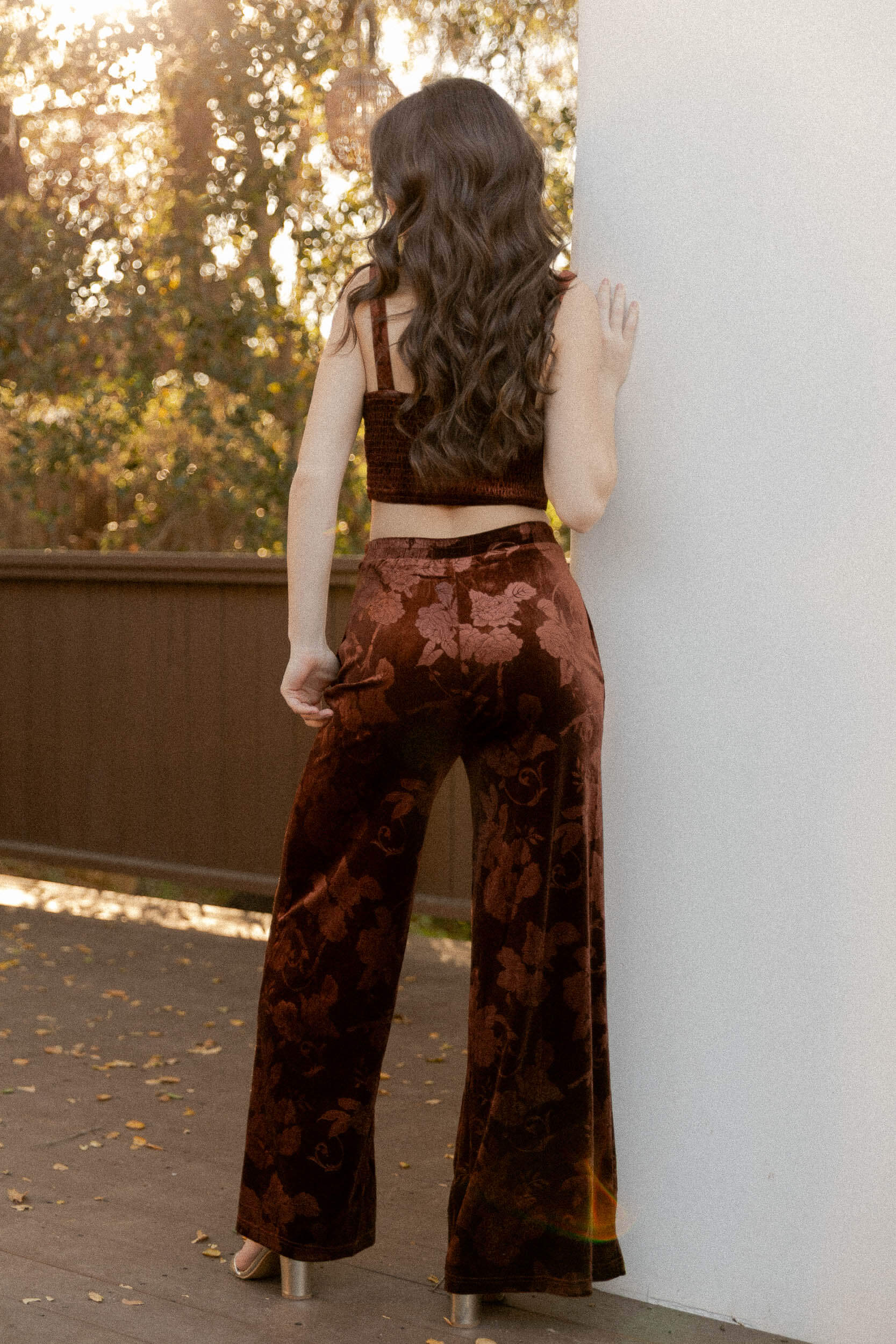 Women's brown outfit pant set