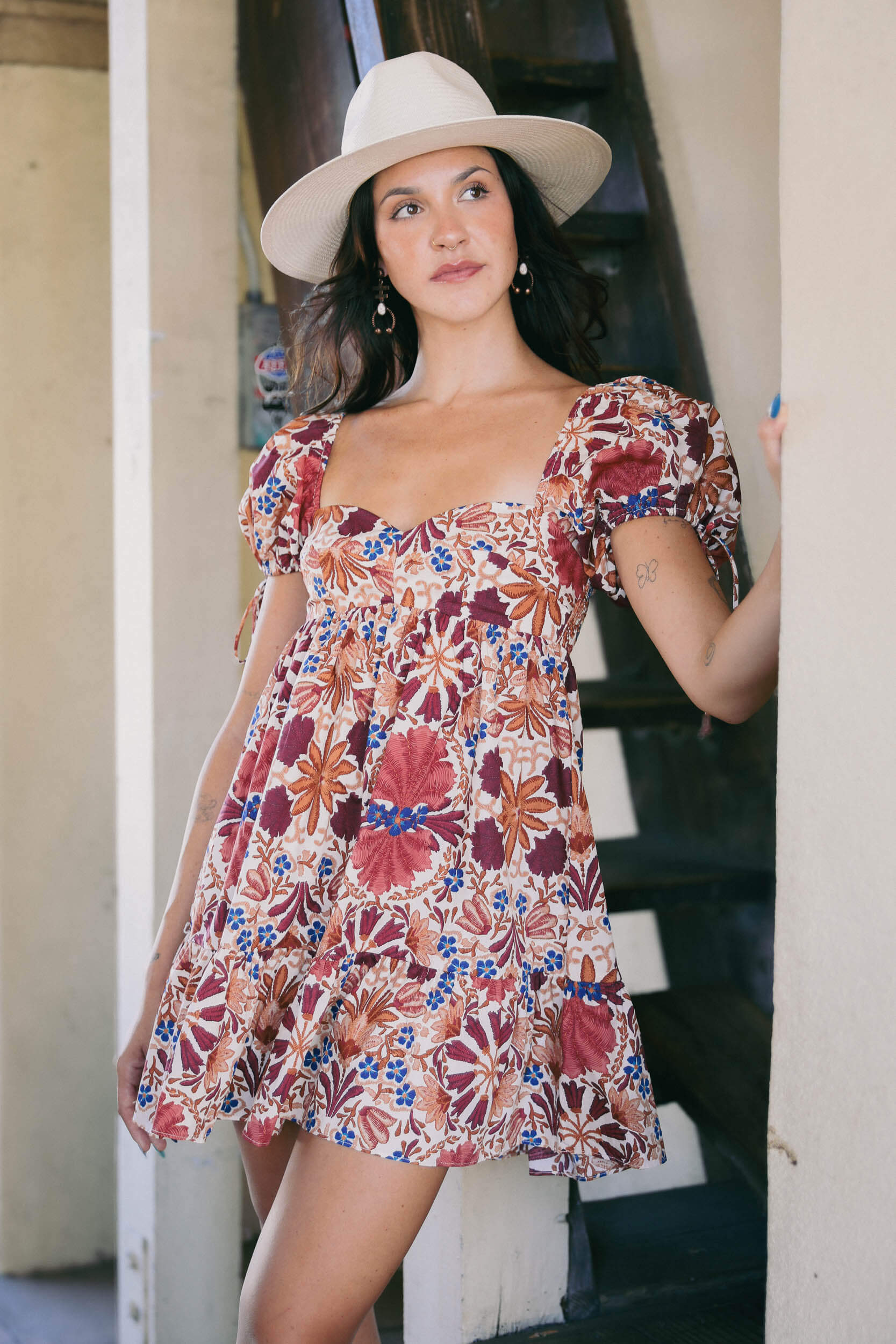 Womens printed babydoll dress