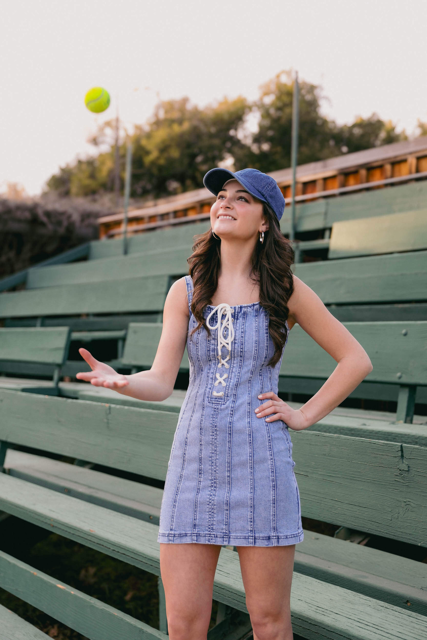 Womens blue denim mini dress