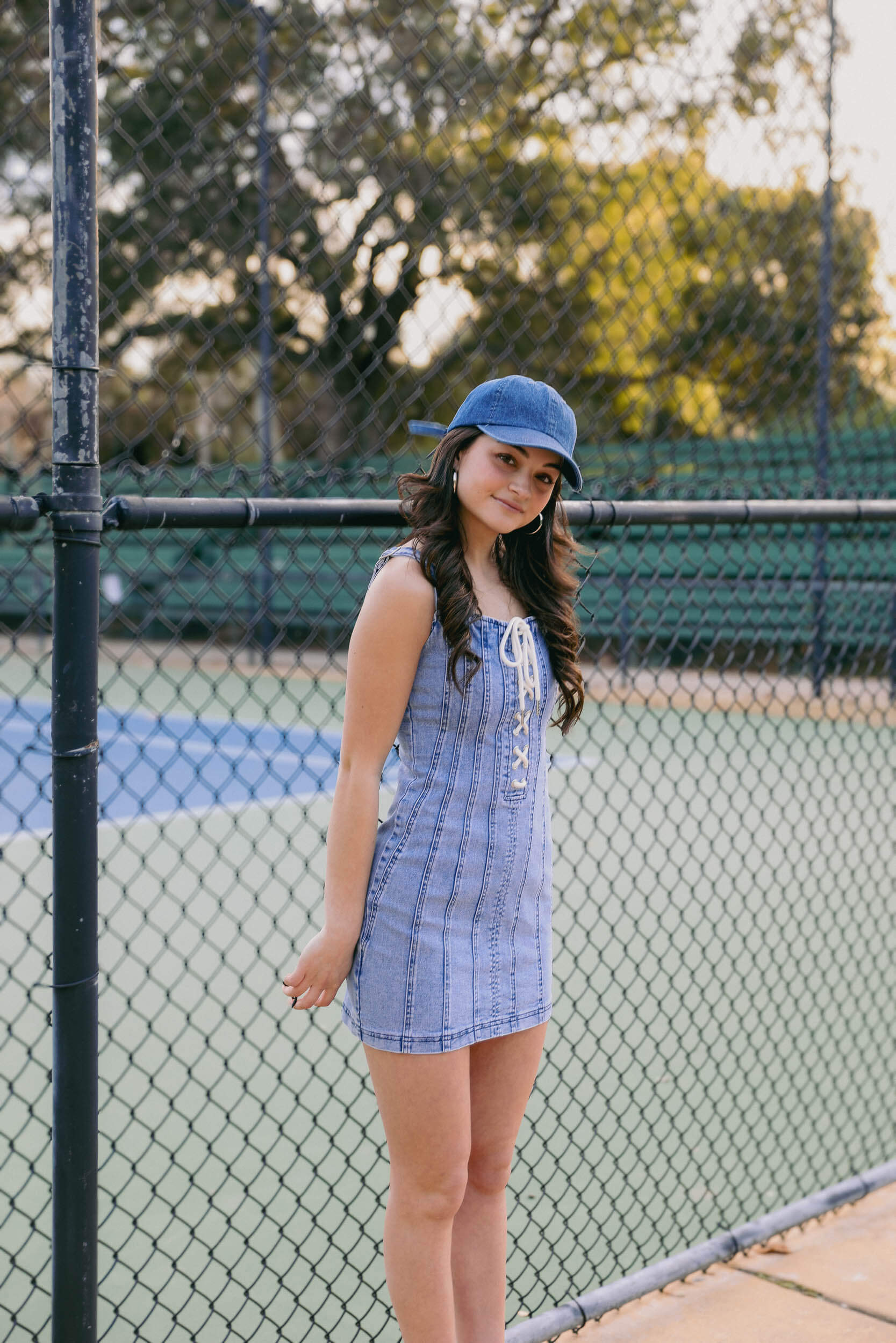 Womens blue denim mini dress