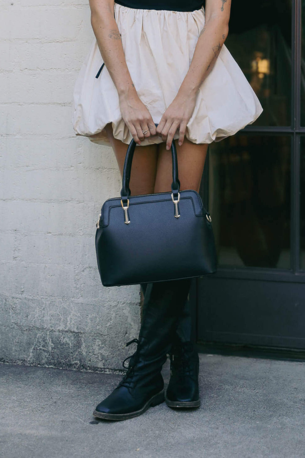 Womens black tote bag