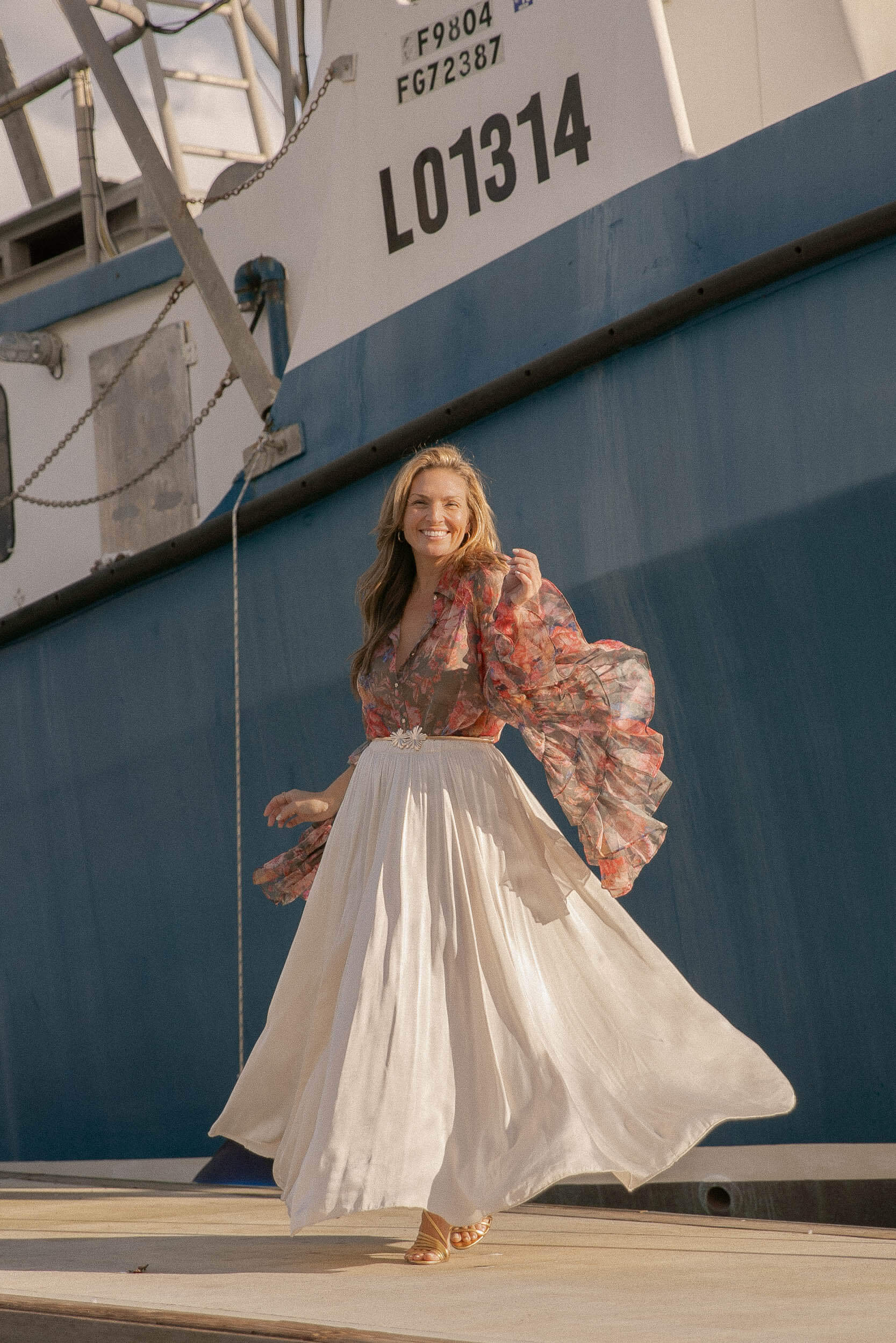 Womens sheer ruffle blouse