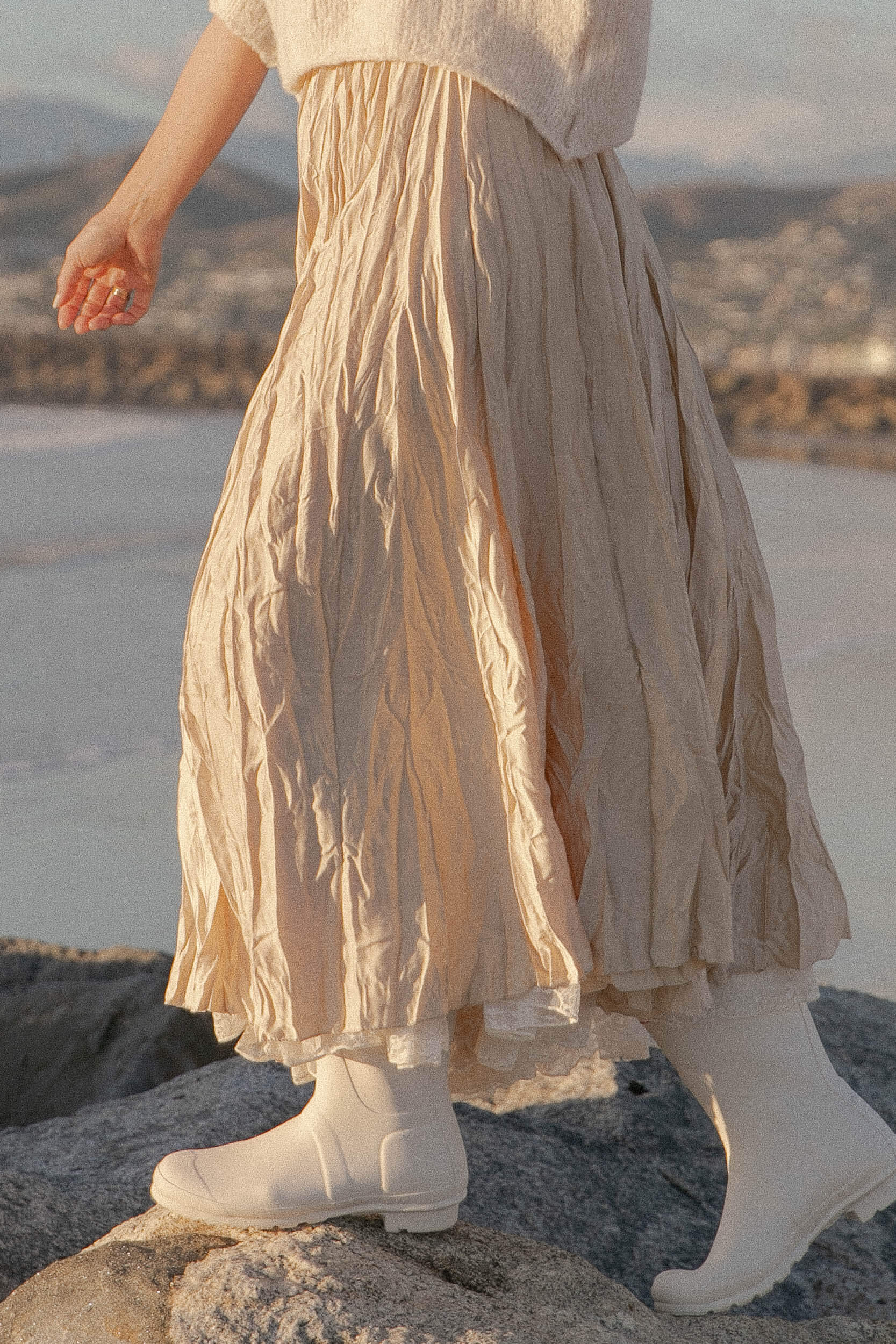 Womens silk maxi skirt