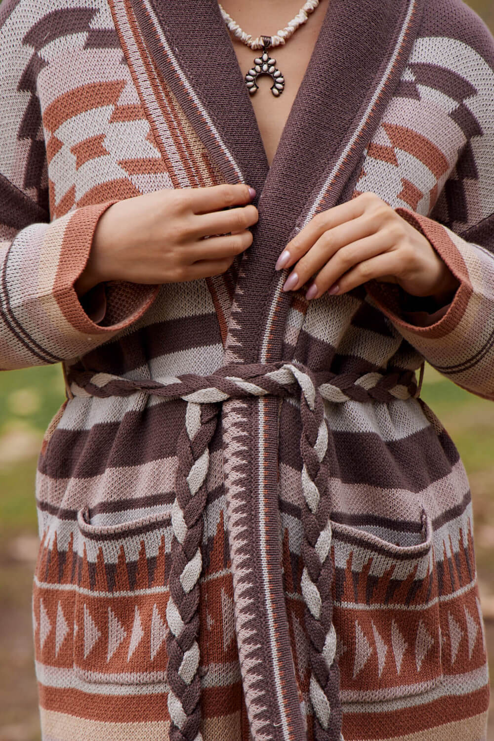 Navajo wrap sweater for women