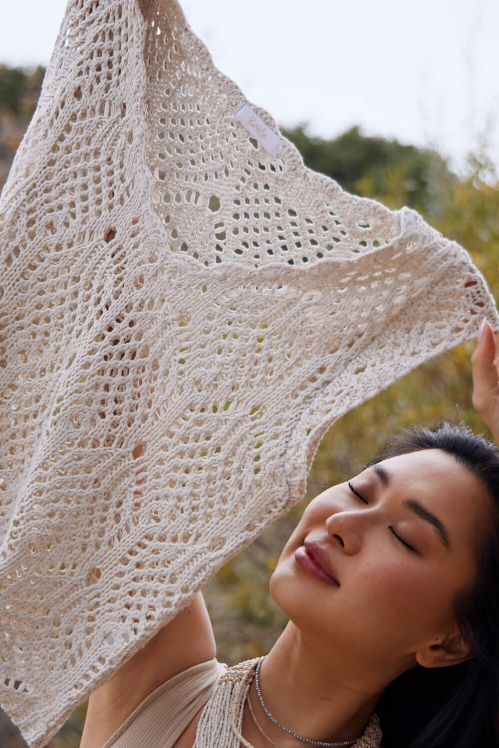 Beautiful bohemian crochet top in ivory