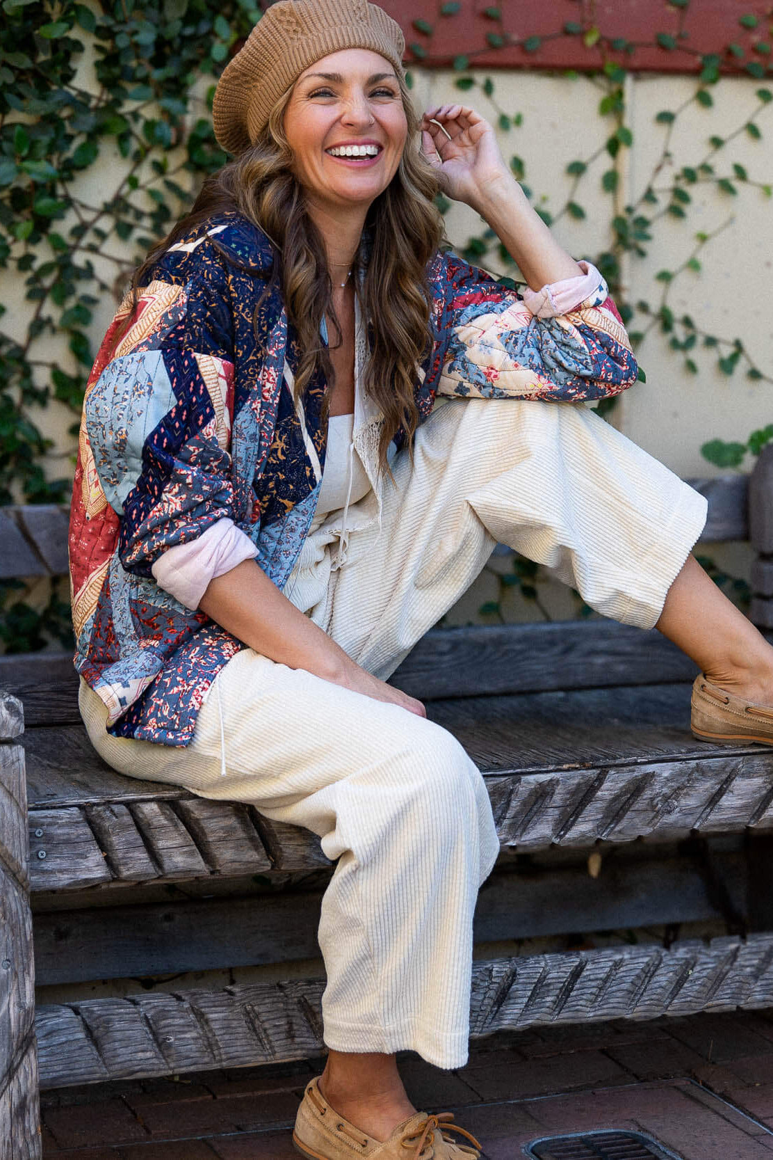 Womens corduroy cream pants