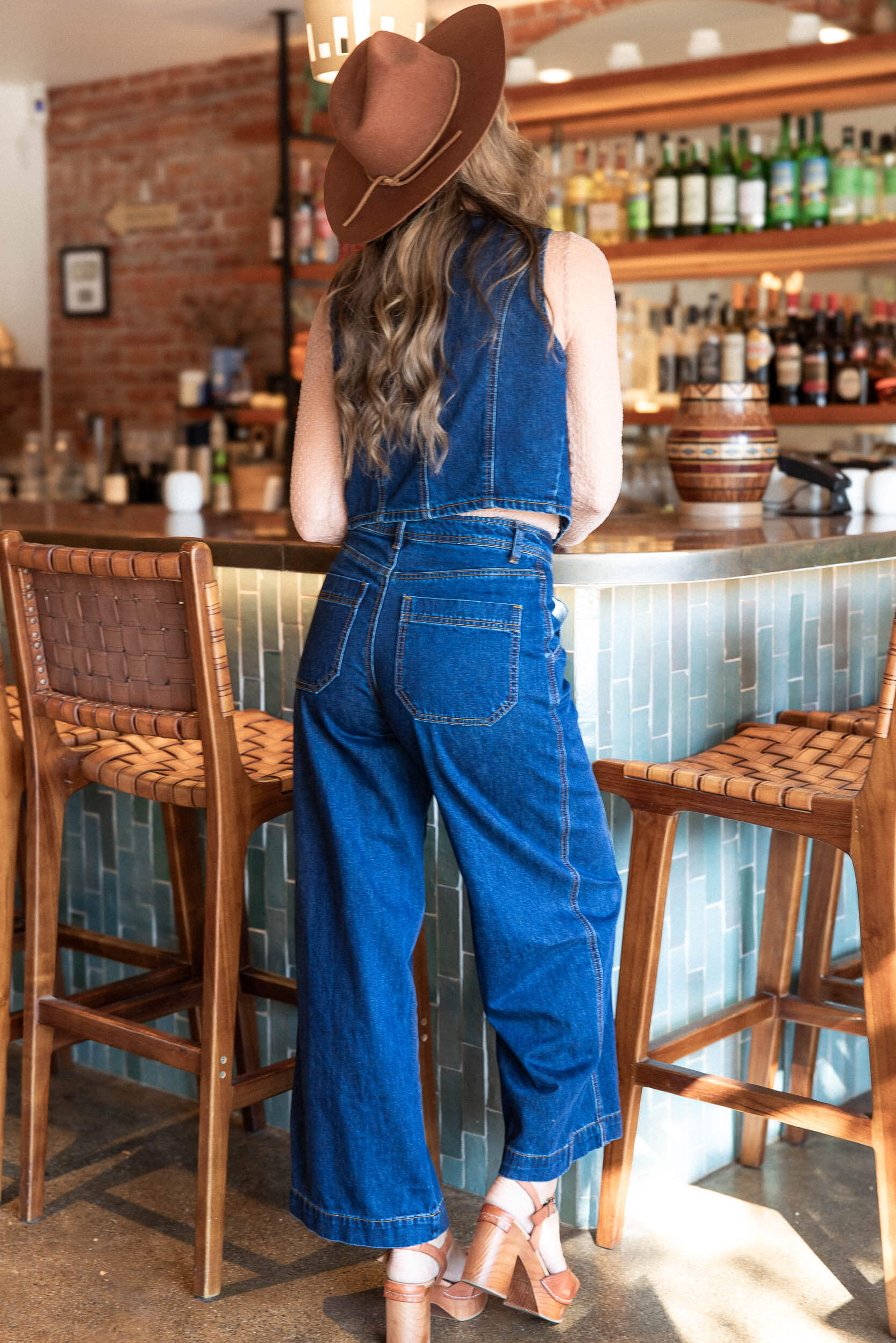 Womens blue jean vest