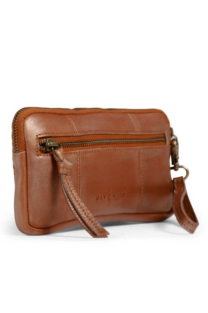 wrist wallet brown leather
