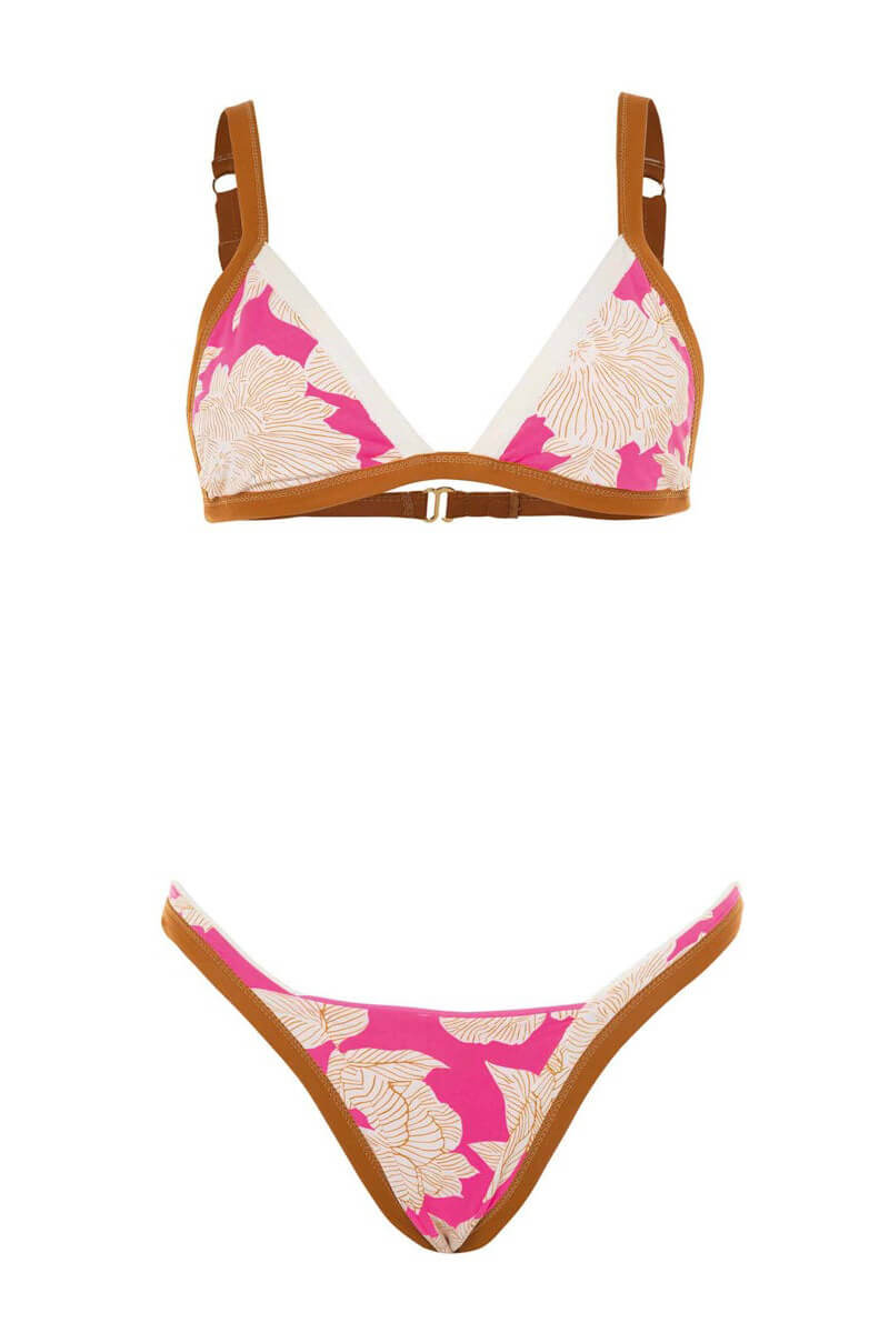 Maaji rewind triangle bikini top in radiant pink