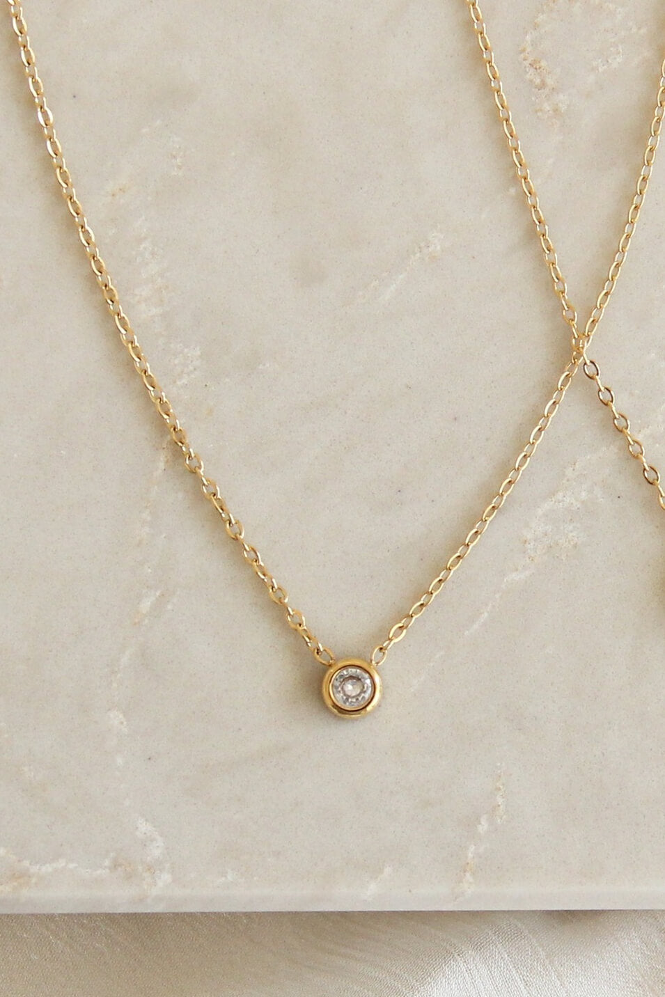 Maive Jewelry CZ chain necklace in 18k gold
