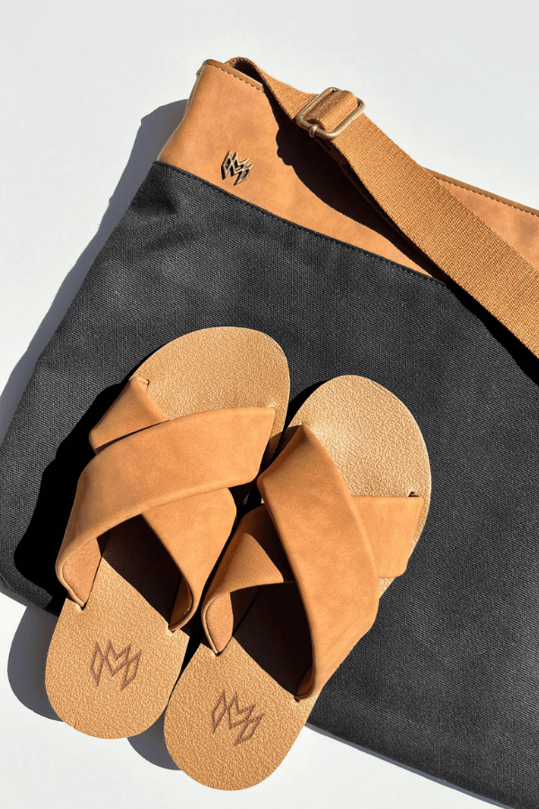 Malvados Icon Ellie Cross sandal in saddle