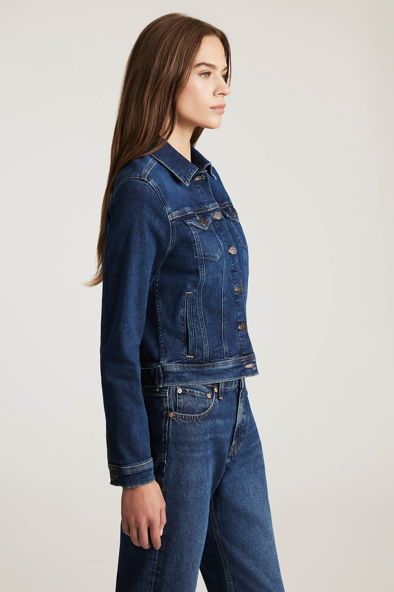 Mavi Cecilia Denim Jacket in dark brushed flex blue